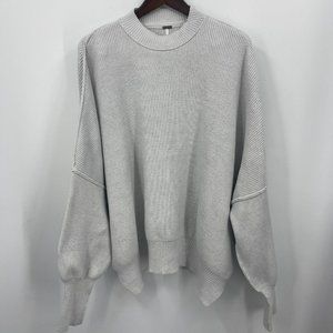 Free People Easy Street Ribbed Knit Tunic Sweater Top Womens Small Light Blue